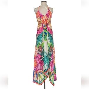 BNWOT Fashion Nova Tropical Print Halter Dress Vacation Summer